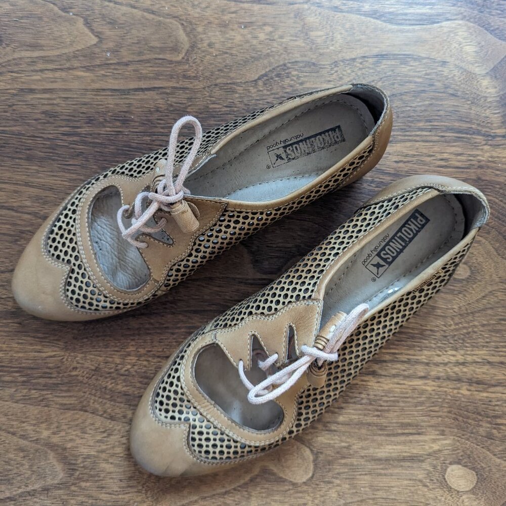 Pikolinos Lace-Up Oxford Heel Shoes, Size 40/US 9.5